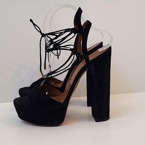 Aquazzura Firenze Women's Suede Platform Heels